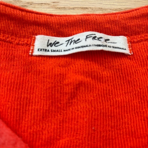 Free People Boxy Orange Henley - size XS - Picture 2 of 8